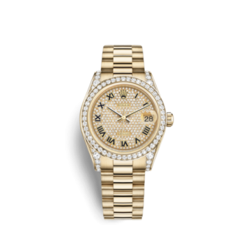 Rolex Datejust 31 Yellow Gold Diamond / President / Paved Roman
