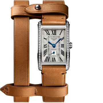 Longines DolceVita 20.8 Quartz Stainless Steel - Diamond / Silver - Roman / Yvy Leather
