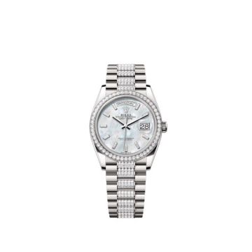 Rolex Day-Date 36 White Gold - Diamond / MOP - Baguette / President - Diamond