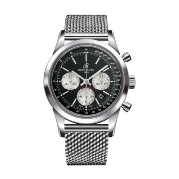 Breitling Transocean Chronograph Stainless Steel / Reverse Panda / Bracelet