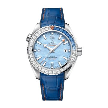 Omega Seamaster Planet Ocean 600M Co-Axial 43.5 Master Chronometer White Gold / Diamond / Blue MOP