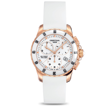 Certina DS First Lady Ceramic Chrono Rose White