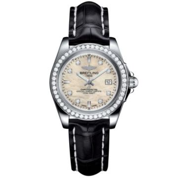 Breitling Galactic 32 Sleek Edition Stainless Steel / Diamond / Pearl Diamond / Croco
