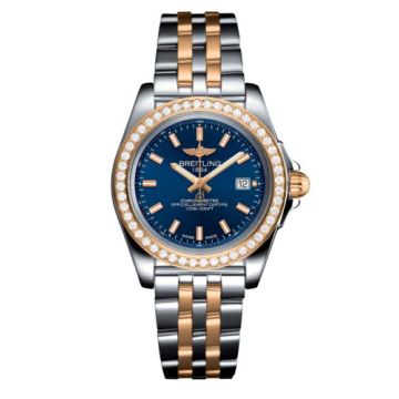 Breitling Galactic 32 Sleek Edition Stainless Steel / Rose Gold / Diamond / Horizon Blue / Bracelet