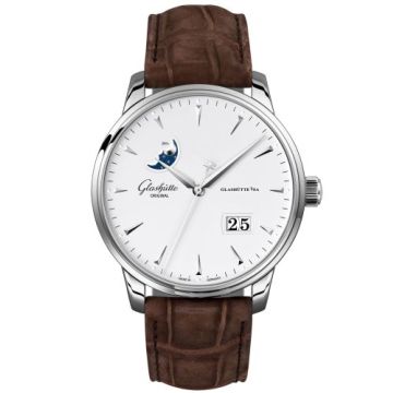 Glashütte Original Senator Excellence Panorama Date Moonphase Stainless Steel / Silver / Alligator - Pin