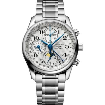Longines Master Collection 40 Chronograph Calendar Stainless Steel / Silver / Bracelet