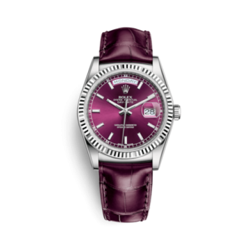 Rolex Day-Date 36 White Gold / Strap / Cherry