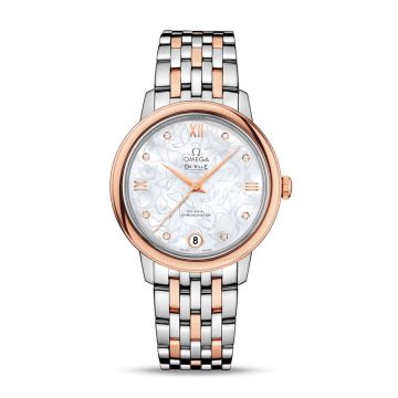 Omega De Ville Prestige Co-Axial 32.7 Stainless Steel / Red Gold / MOP Butterfly / Bracelet