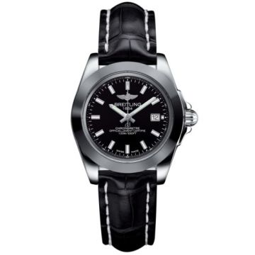 Breitling Galactic 32 Sleek Edition Stainless Steel / Trophy Black / Croco