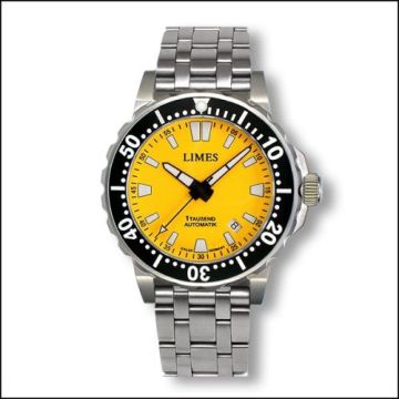 Limes 1Tausend Automatic Yellow - steel bracelet