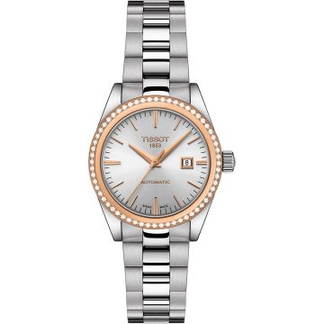 Tissot T-My Automatic Stainless Steel - Red Gold - Diamond / Silver