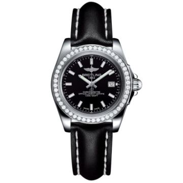 Breitling Galactic 32 Sleek Edition Stainless Steel / Diamond / Trophy Black / Calf