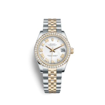 Rolex Datejust 31 Rolesor Yellow Diamond / Jubilee / White Roman