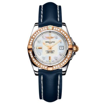 Breitling Galactic 32 Stainless Steel / Rose Gold / Diamond / Pearl Diamond / Calf
