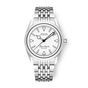Nivada Grenchen Super Antarctic White / Stainless Steel / Beads of Rice