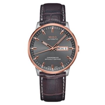 Mido Commander Chronometer Stainless Steel - Rose Gold / Grey