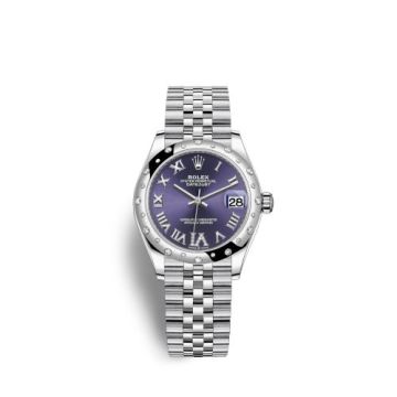 Rolex Datejust 31 Stainless Steel Domed Diamond / Jubilee / Aubergine - Roman