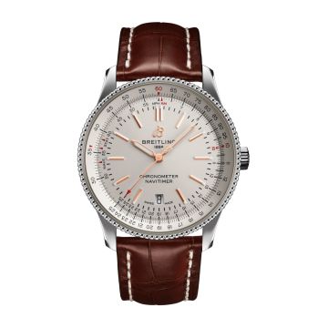 Breitling Navitimer Automatic 41 Automatic Stainless Steel / Silver / Croco / Pin