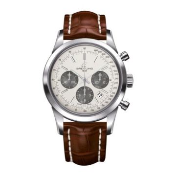 Breitling Transocean Chronograph Stainless Steel / Panda / Croco / Pin