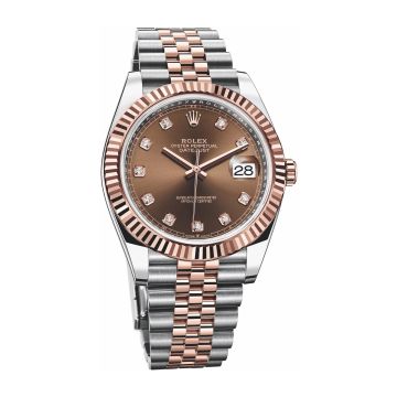 Rolex Datejust 41 Rolesor Everose Fluted / Jubilee / Chocolate - Diamond