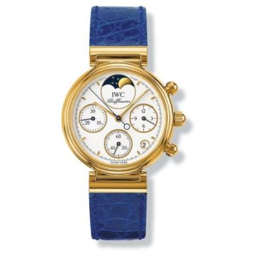 IWC Schaffhausen Kleine Da Vinci Yellow Gold / White / Blue Croco