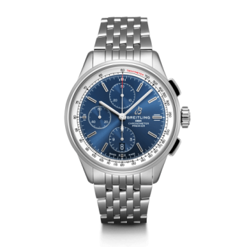 Breitling Premier Chronograph 42 Stainless Steel / Black / Croco Black / Tang