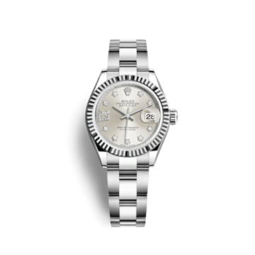 Rolex Lady-Datejust 28 Stainless Steel Fluted / Silver - Diamond / Oyster