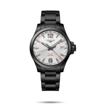 Longines Conquest V.H.P. GMT 41 PVD / Silver / Bracelet