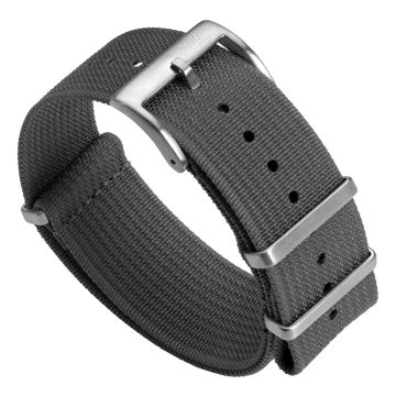 WatchGecko Ridge Military Nylon Watch Strap - Grey - 21mm