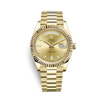 Rolex Day-Date 40 Yellow Gold / Champagne - Baguette