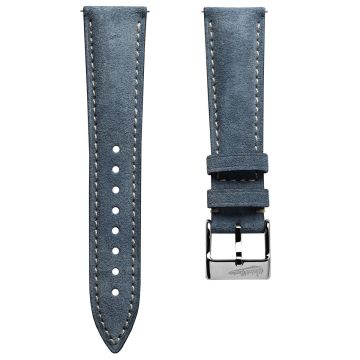 Original Highley Padded Suede Italian Leather Watch Strap - Indigo - 21mm