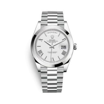 Rolex Day-Date 40 Platinum / White - Roman