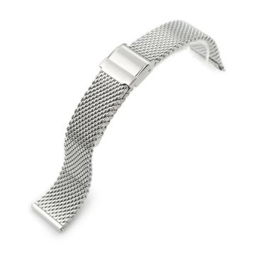 Quick Release Tapered Milanese Mesh Watch Band, 18mm, 19mm, 20mm, 21mm or 22mm, Polished - 21mm