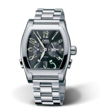 Oris Tonneau Worldtimer Stainless Steel / Black / Bracelet