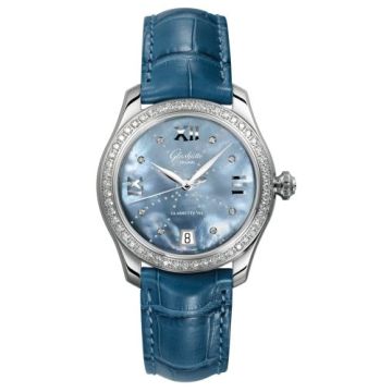 Glashütte Original Lady Serenade Stainless Steel / Diamond / Blue MOP - Index Line / Alligator - Folding