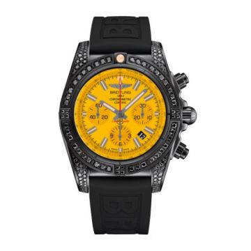 Breitling Chronomat 44 Blacksteel Diamondworks / Yellow / Rubber