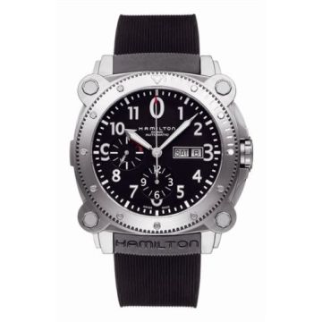 Hamilton Khaki Navy BeLOWZERO Auto Chrono Stainless Steel / Black / Rubber