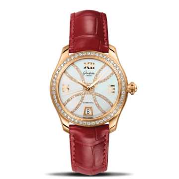 Glashütte Original Lady Serenade Rose Gold / Diamond / MOP - Index Line / Alligator