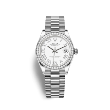 Rolex Datejust 31 White Gold / Diamond / White - Roman / President