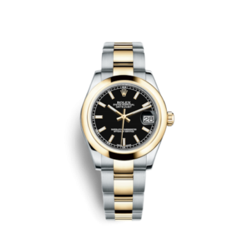 Rolex Datejust 31 Rolesor Yellow Domed / Oyster / Black