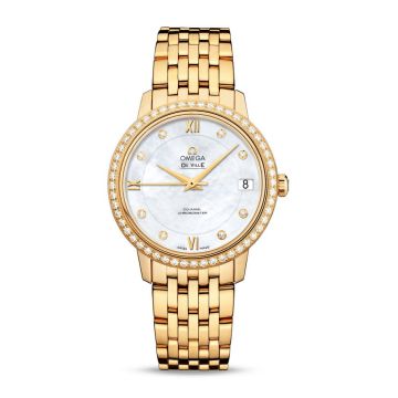 Omega De Ville Prestige Co-Axial 32.7 Yellow Gold Diamond / MOP / Bracelet