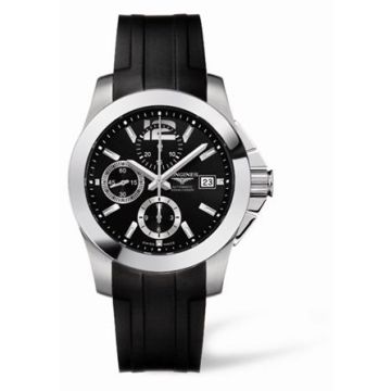 Longines Conquest Chronograph Automatic 41mm Black Rubber