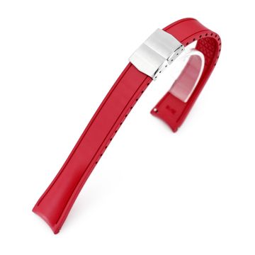 FKM34 Red Rubber Quick Release Watch Band, Deployment Clasp - 20mm