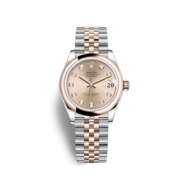 Rolex Datejust 31 Stainless Steel/ Rose Gold / Domed / Rose - Diamond / Jubilee