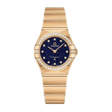 Omega Constellation Manhattan 25 Quartz Yellow Gold / Aventurine / Diamond