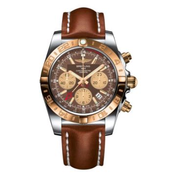 Breitling Chronomat 44 GMT Stainless Steel / Rose Gold / Metallica Brown / Calf