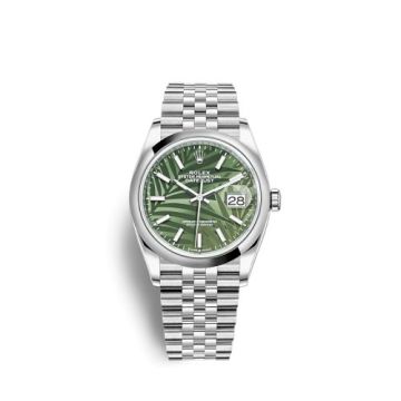 Rolex Datejust 36 Stainless Steel / Domed / Green Palm / Jubilee