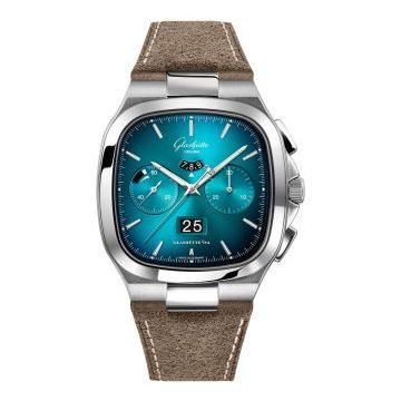 Glashütte Original Seventies Chronograph Panorama Date Turquoise / Nubuck / Folding