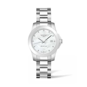 Longines Conquest Quartz 36 Stainless Steel / MOP