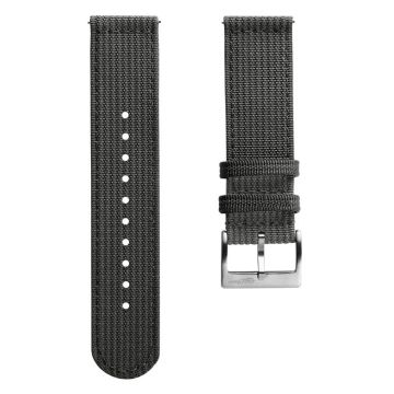RidgeFlex Two-Piece Military Nylon Watch Strap - Dark Grey - 22mm